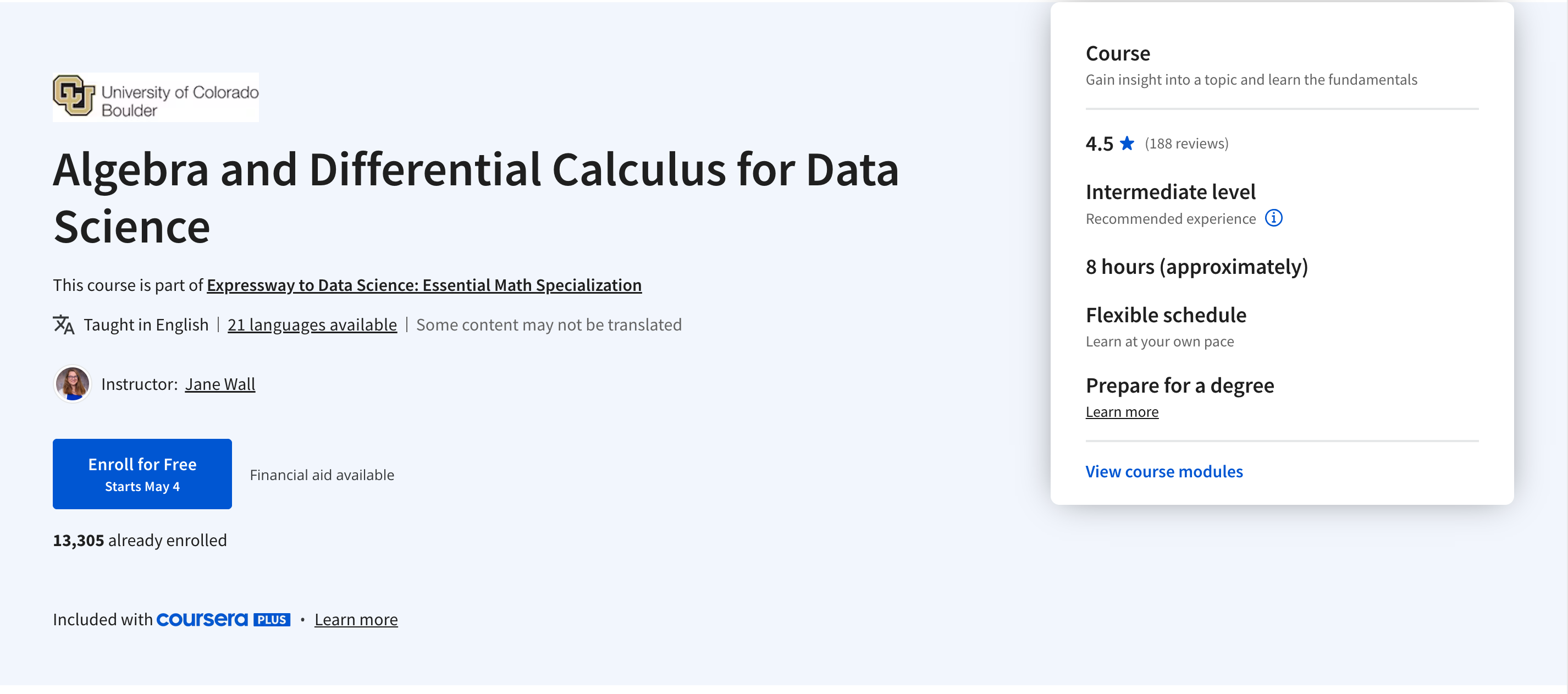Linear Algebra & Differential Calculus for Data Science