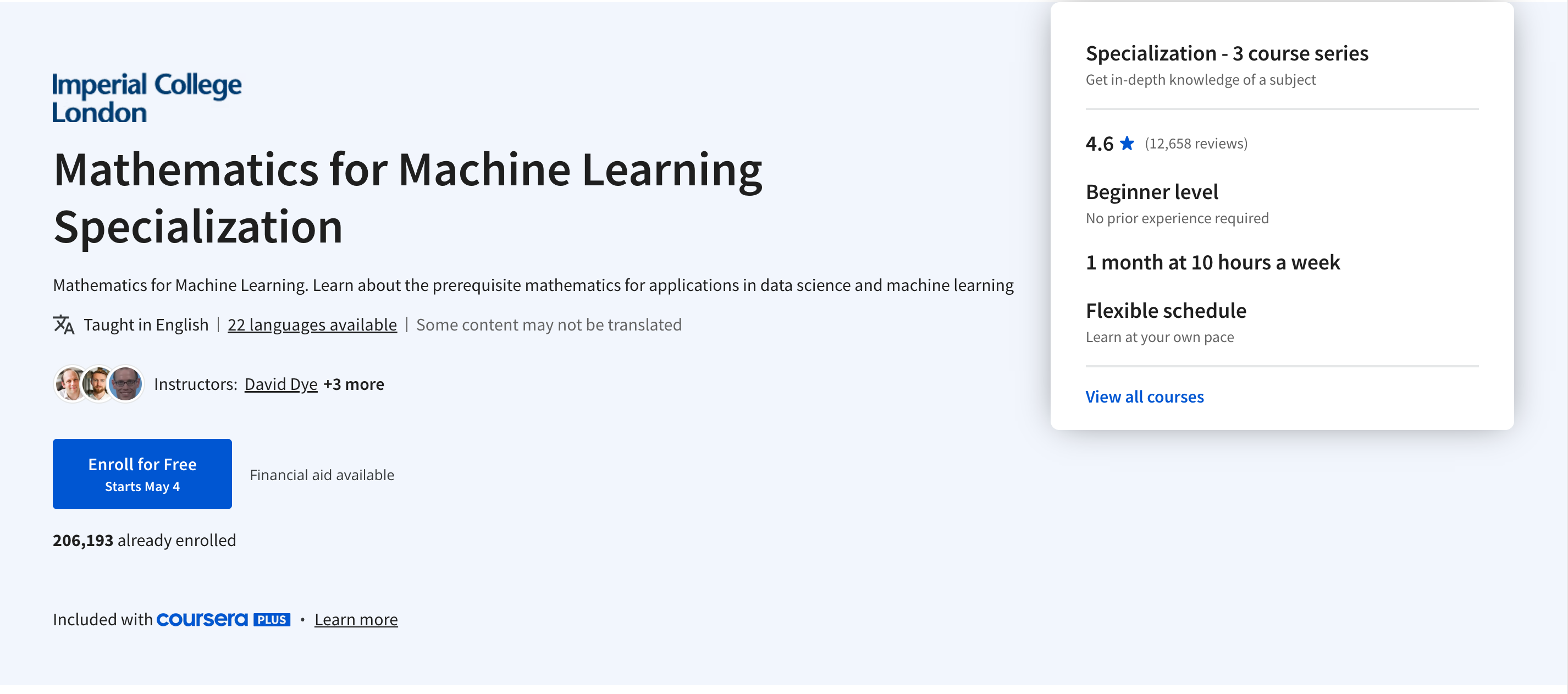 Mathematics for Machine Learning