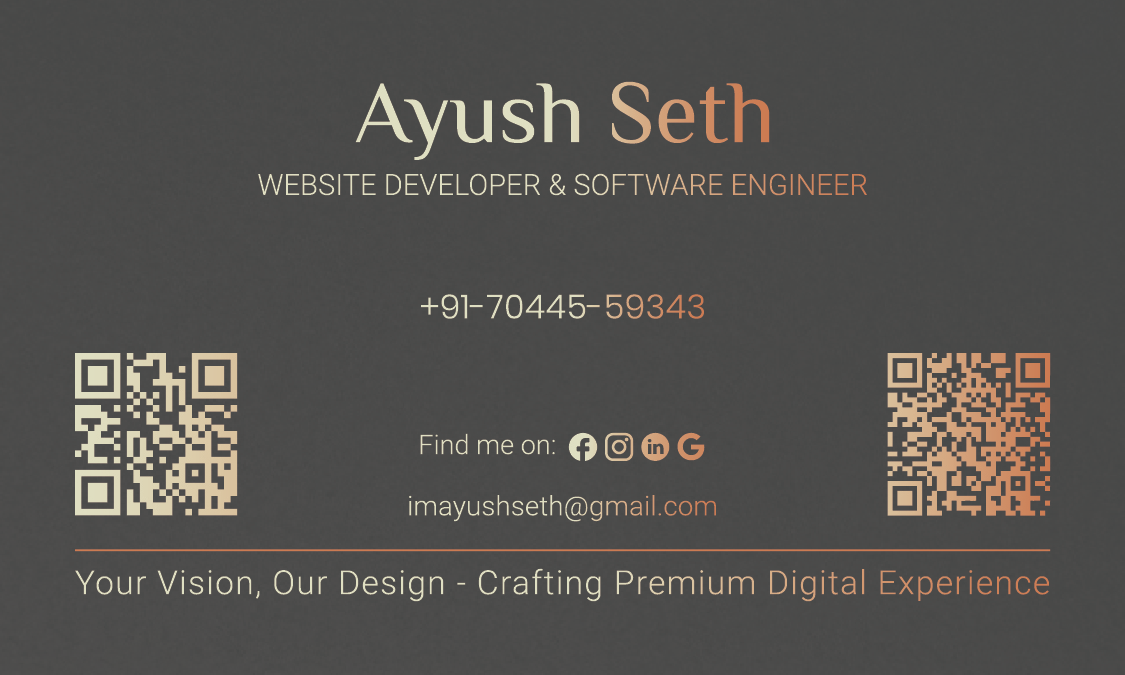 ayush seth website card back