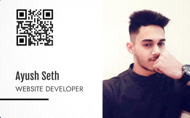 ayush seth website card front